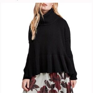 Free People Black Turtleneck Sweater “Layer Cake”